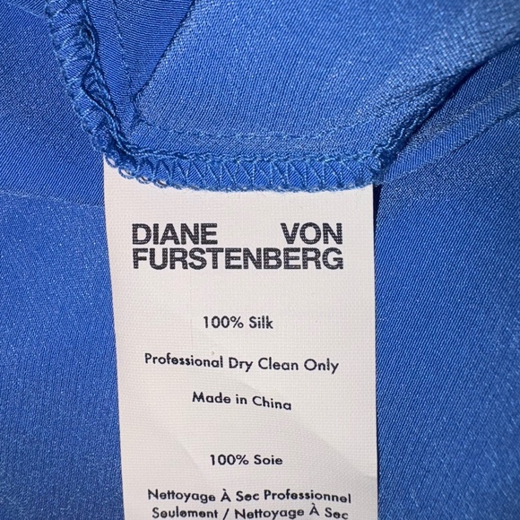 Diane von Furstenberg Silk‎ Tiered Blue Cami Dress NWT Size P 100% Silk - Picture 4 of 6